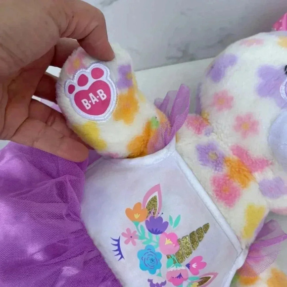 Build A Bear Kids Blossom Bunny Rabbit With Floral Cloth Plush Toy Pastel Sz 16" - Picture 6 of 6